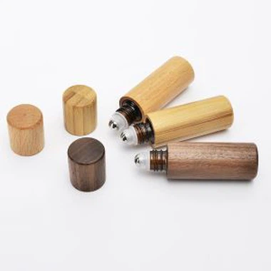 Frasco de óleo essencial de vidro de bambu